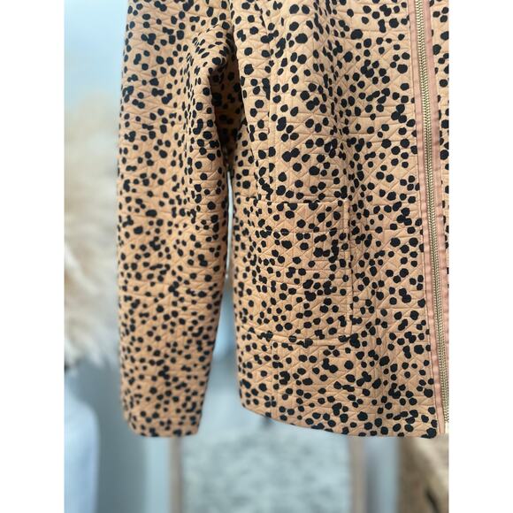 B1G2 FREE 🍁 Isaac Mizrahi Jacquard Dot Jacket Size Medium Lightweight Fall Zip - Picture 4 of 9